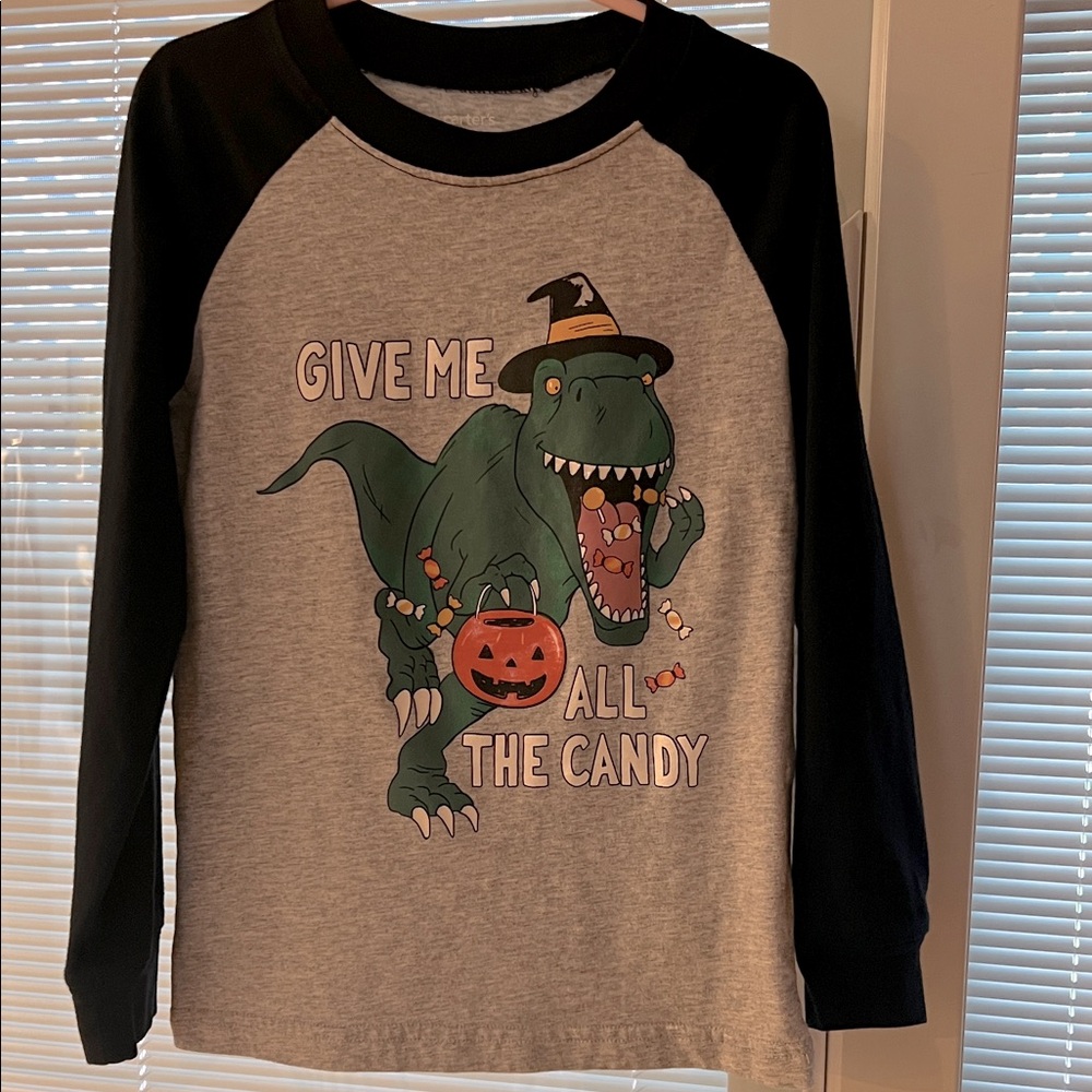 Carter's Black and Gray Dinosaur Halloween Tee